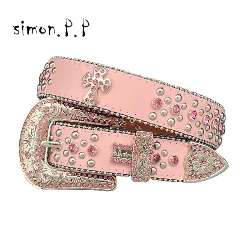 Punk Dark Western Rhinestones Belts