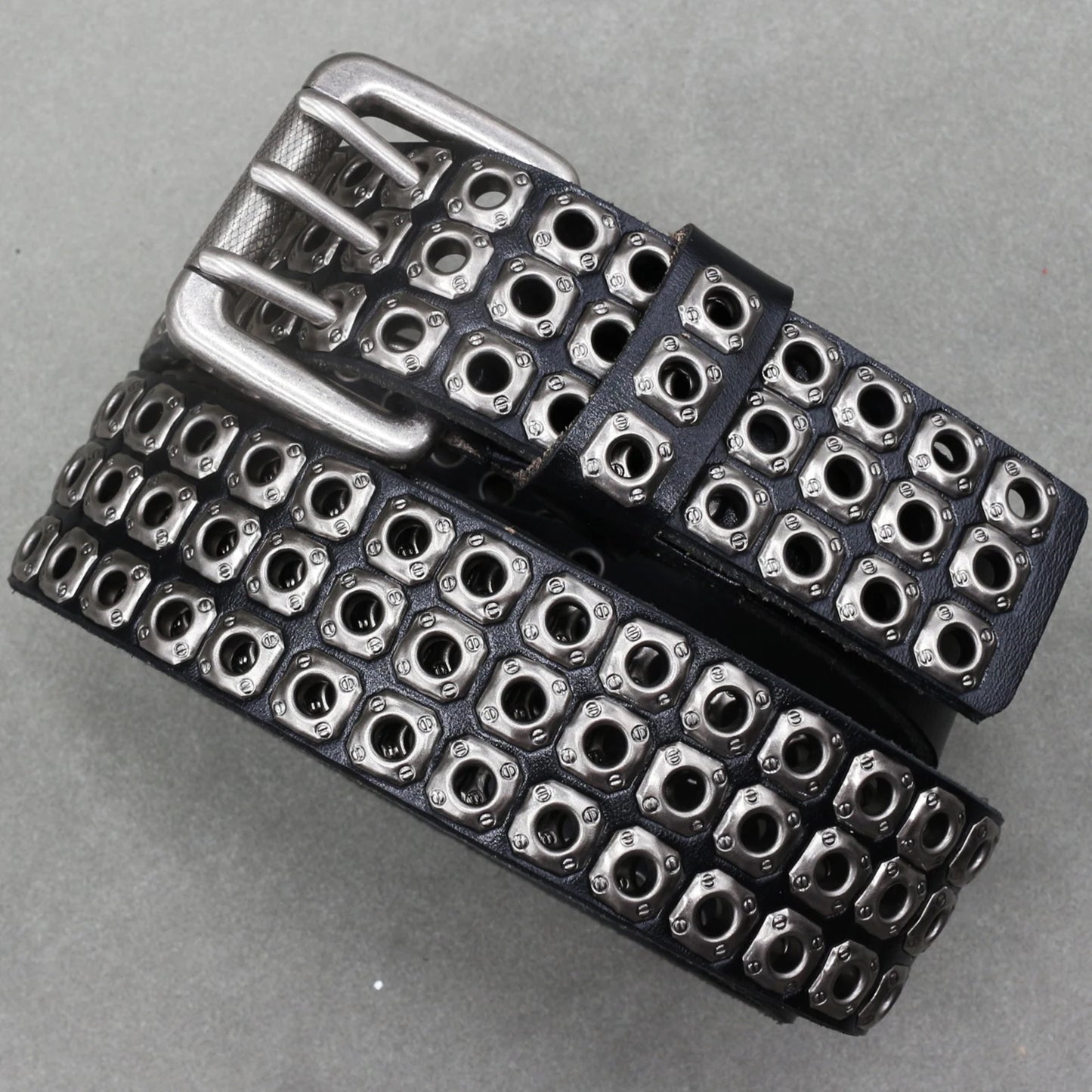 Metal Rivet Leather Belt