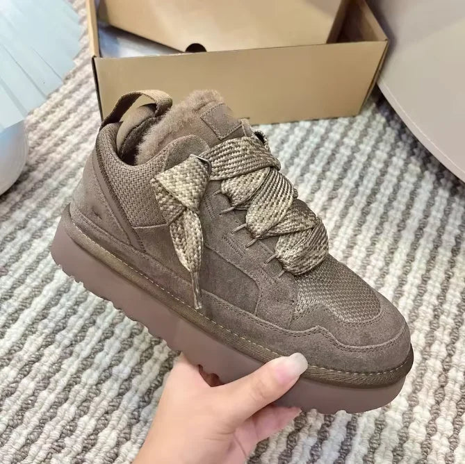 Fuzzy Lined Snow Sneakers Women