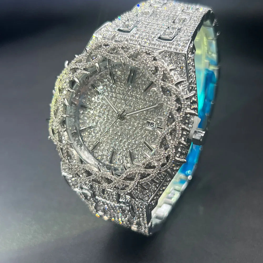 Jesus Thorns Studded Full Diamond Watch