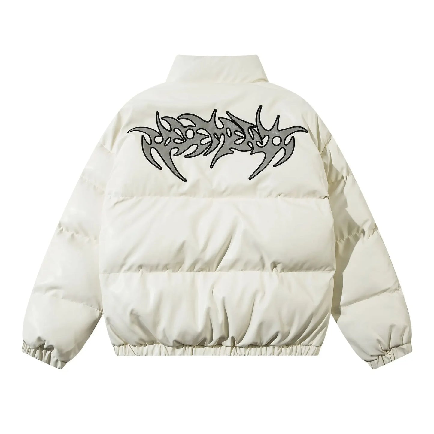Embroidered Winter Leather Jacket