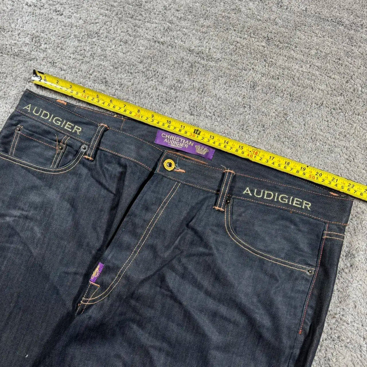 Embroidered design Wide Leg Baggy Jeans