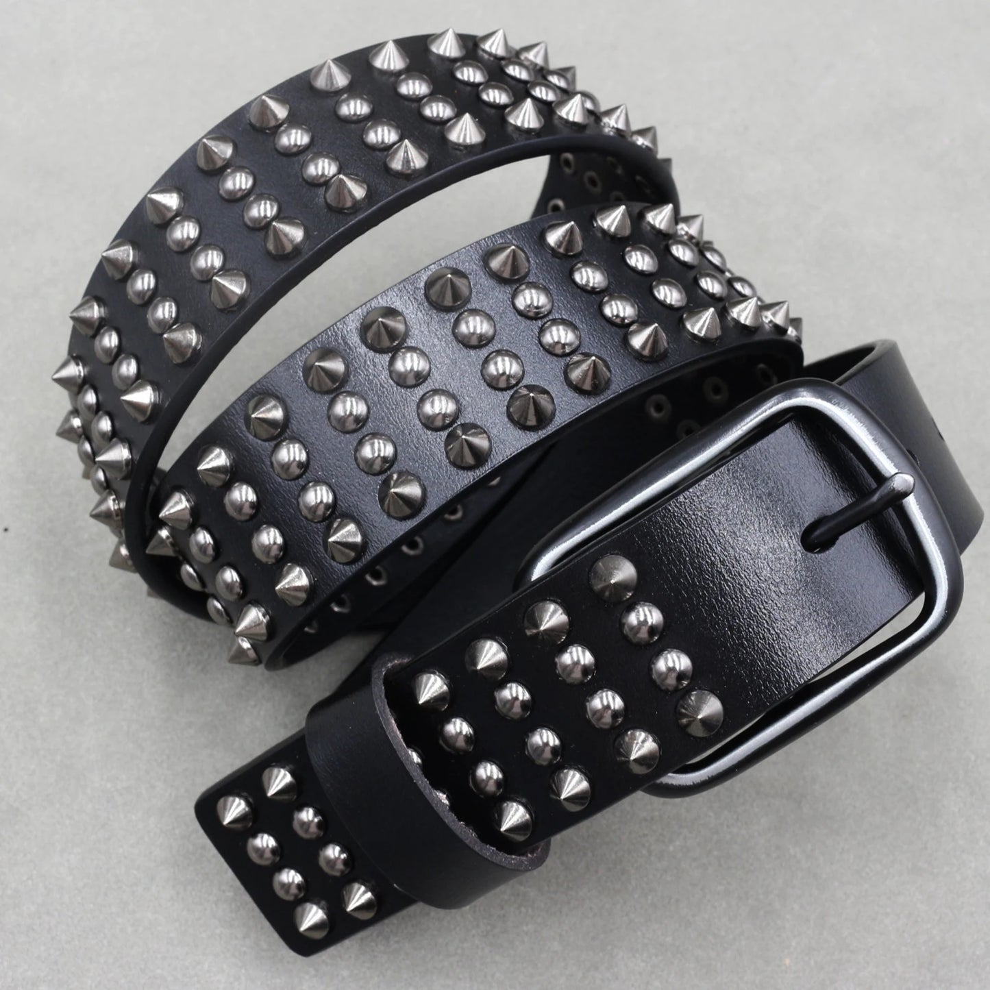 Metal Rivet Leather Belt