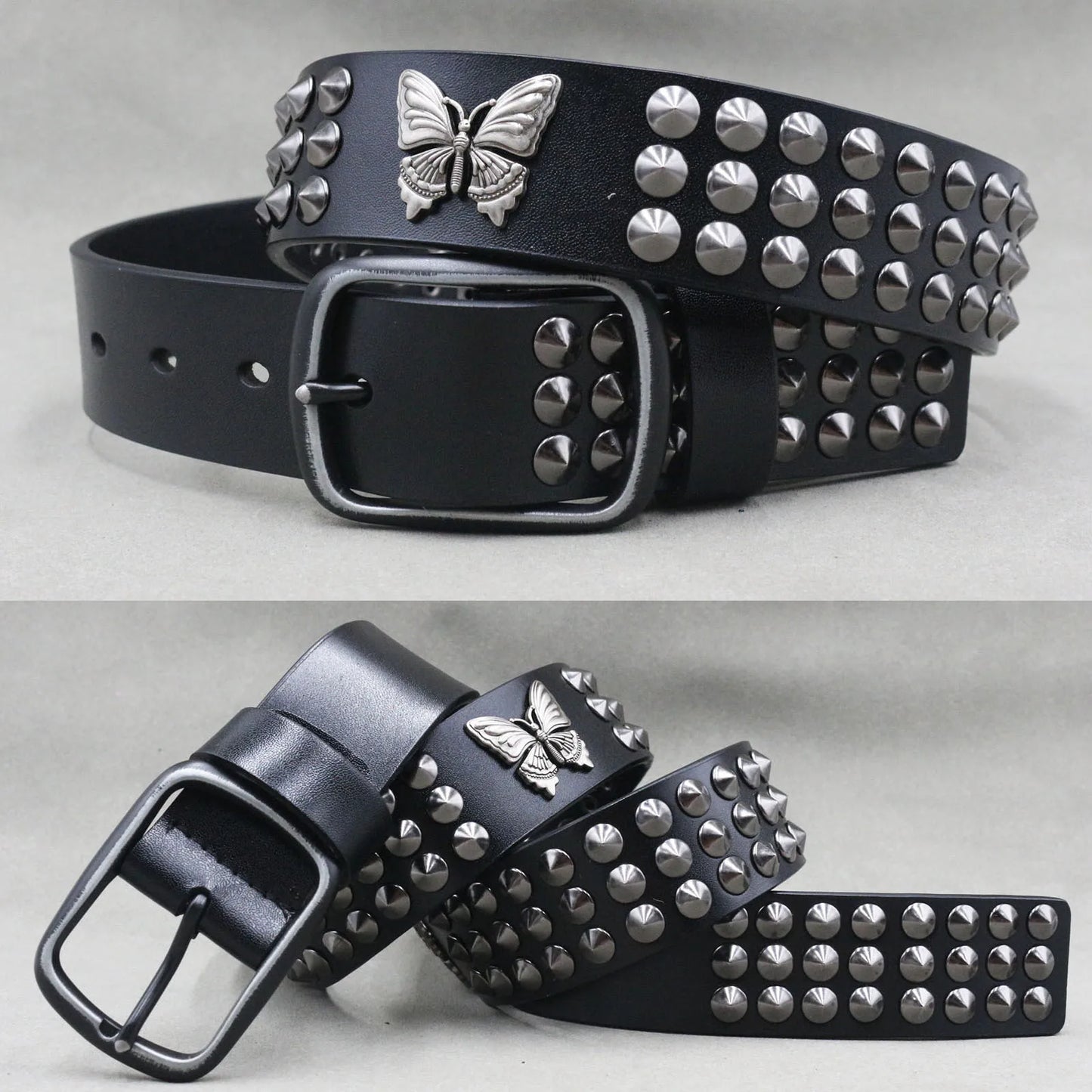 Metal Rivet Leather Belt