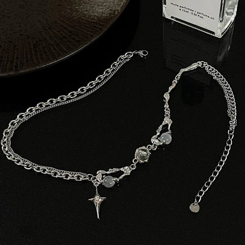 Shiny Star Chain Necklace Y2k