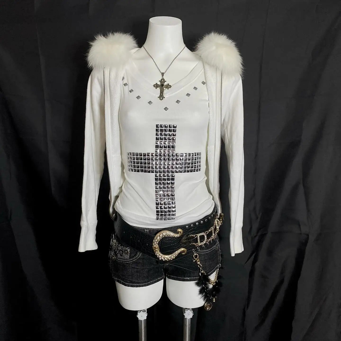 Fox Fur Hooded Sweater