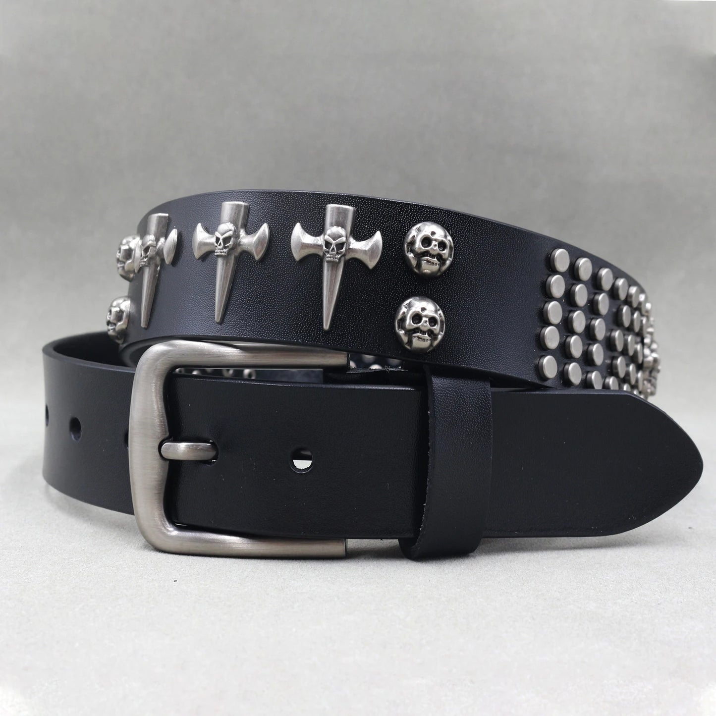 Metal Rivet Leather Belt