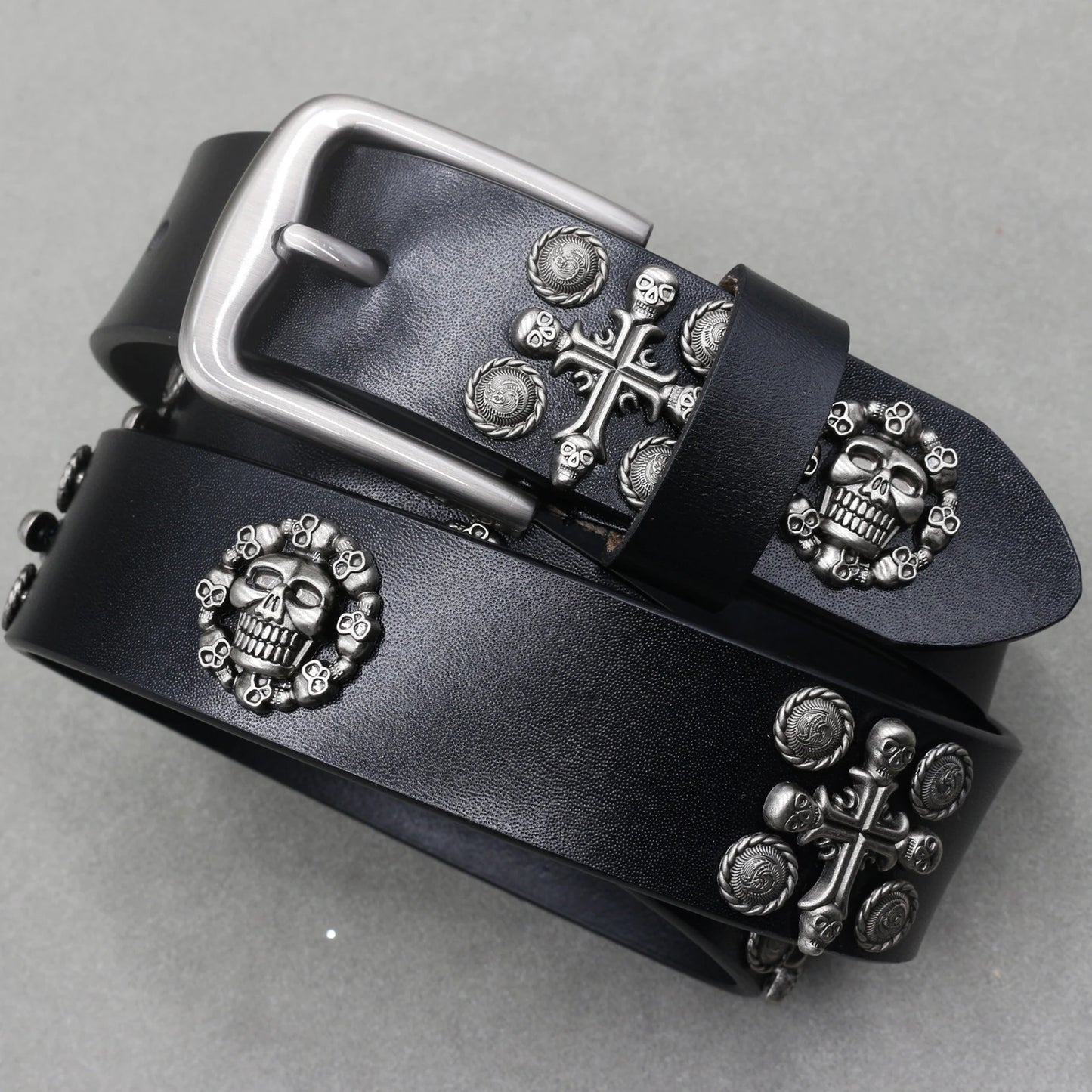 Metal Rivet Leather Belt