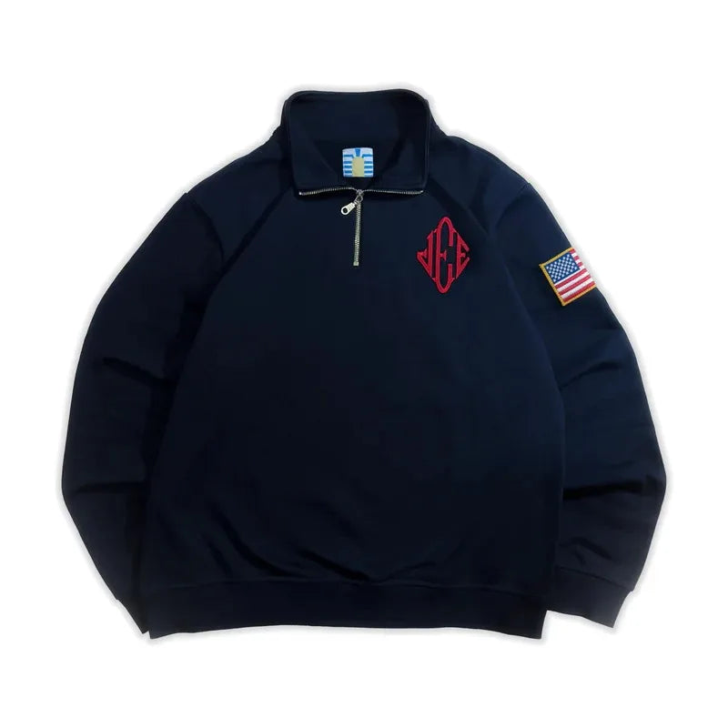 American Flag Quarter Zip Sweater
