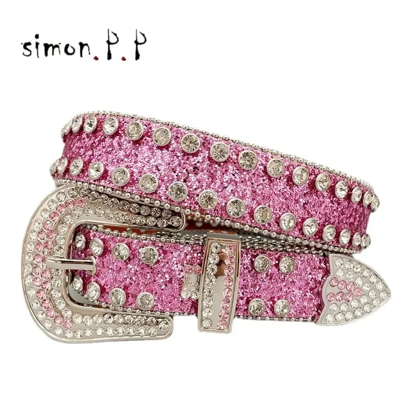 Punk Dark Western Rhinestones Belts