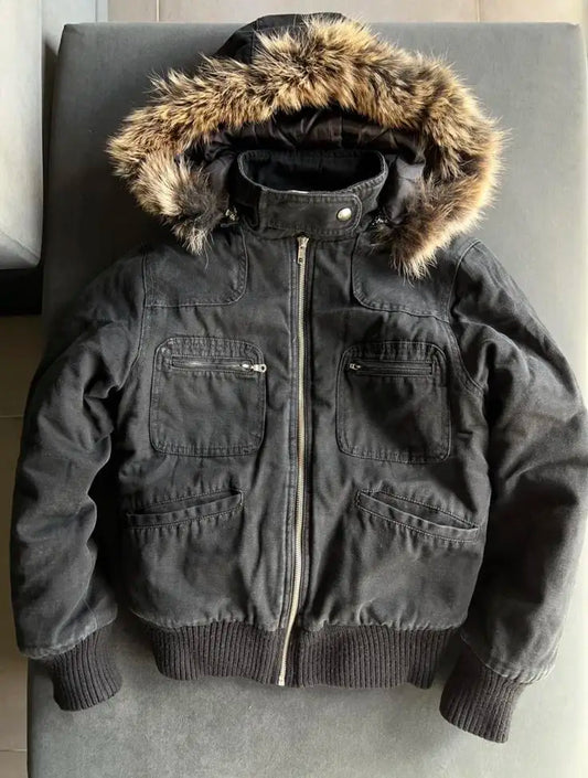 Faux Fur Hooded Multi Pocket Winter Jacket