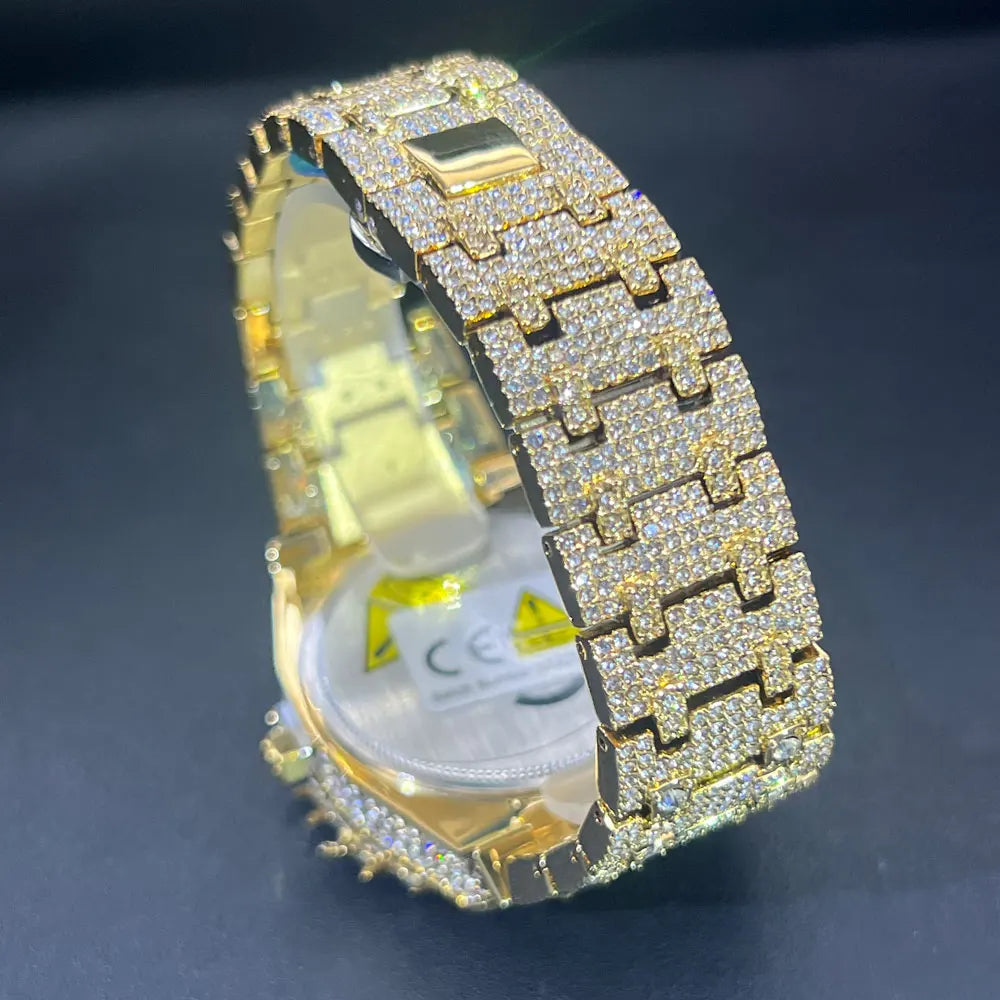 Gold and Silver Iced Out Jesus Thorns Watch