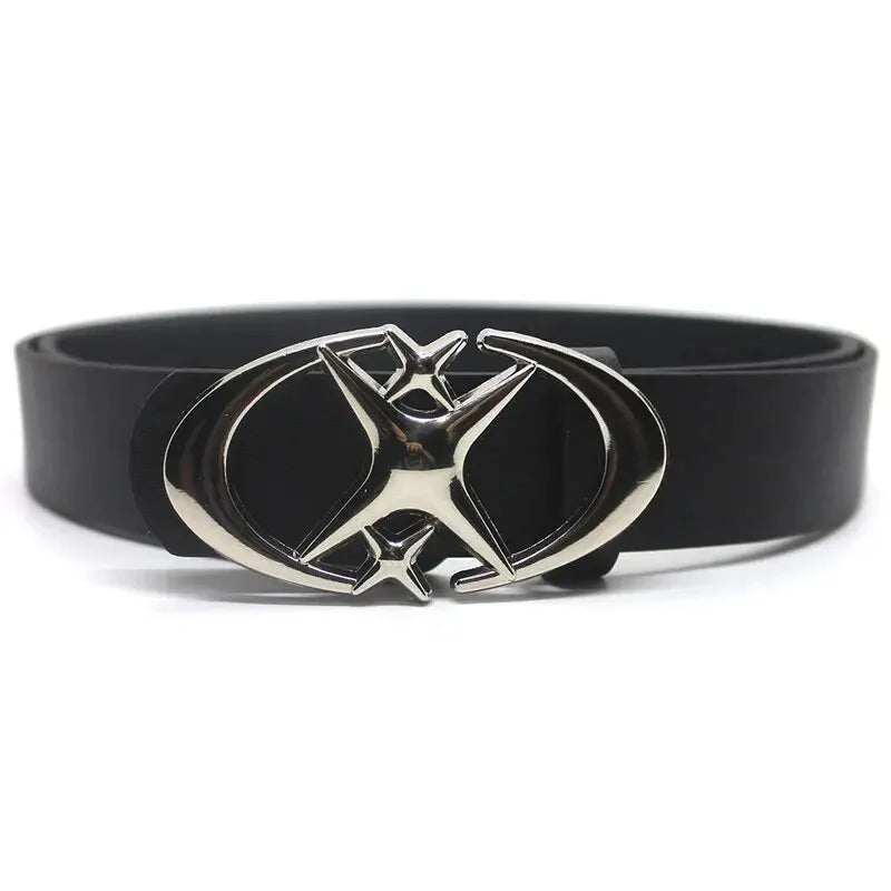 Unisex Belt Punk Star Buckle Design Cross Metal Vintage Gothic Y2K Belt