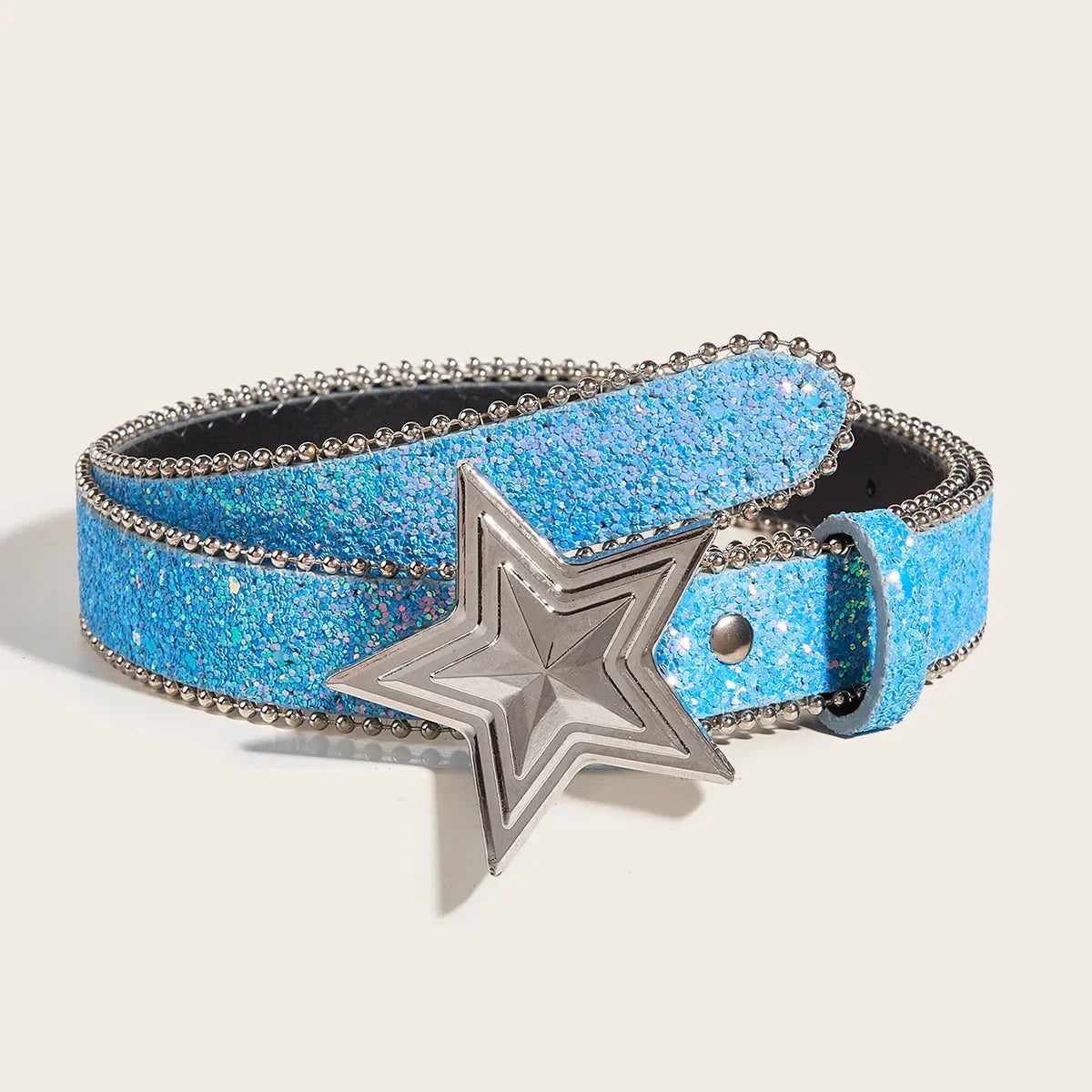 Unisex Star Buckle Rhinestone Belt Y2k