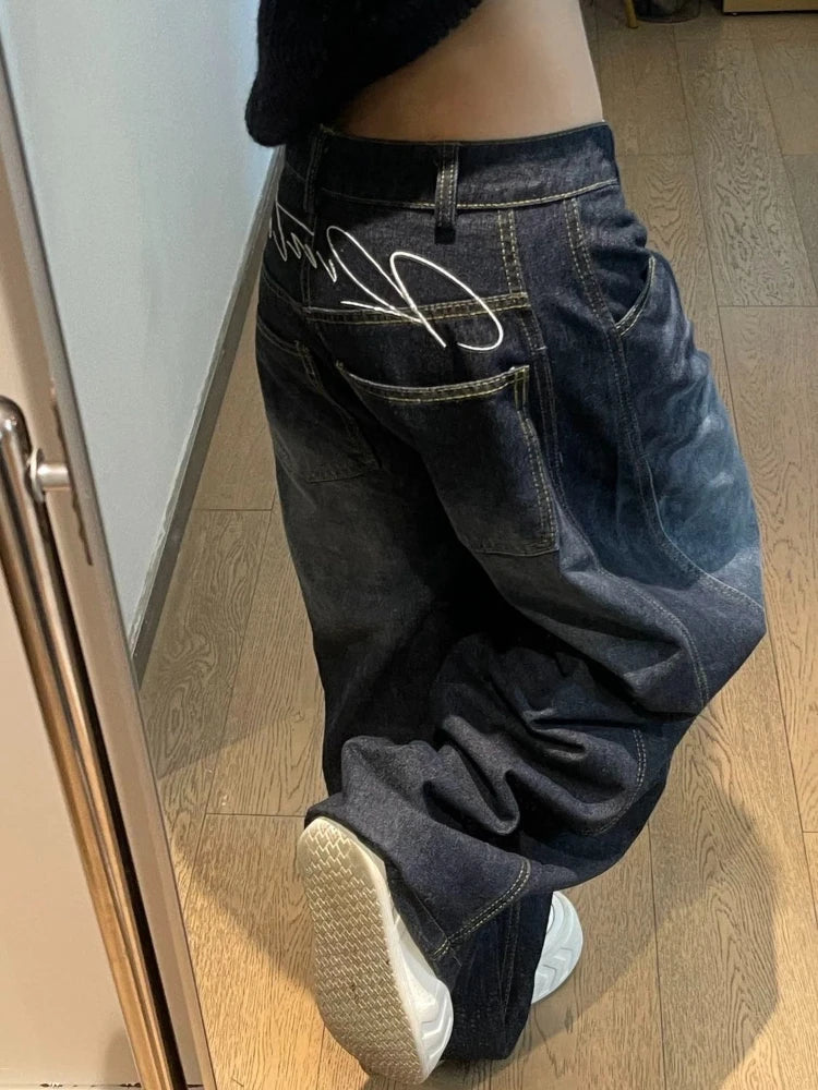 Vintage Gothic Wide Leg Baggy Jeans