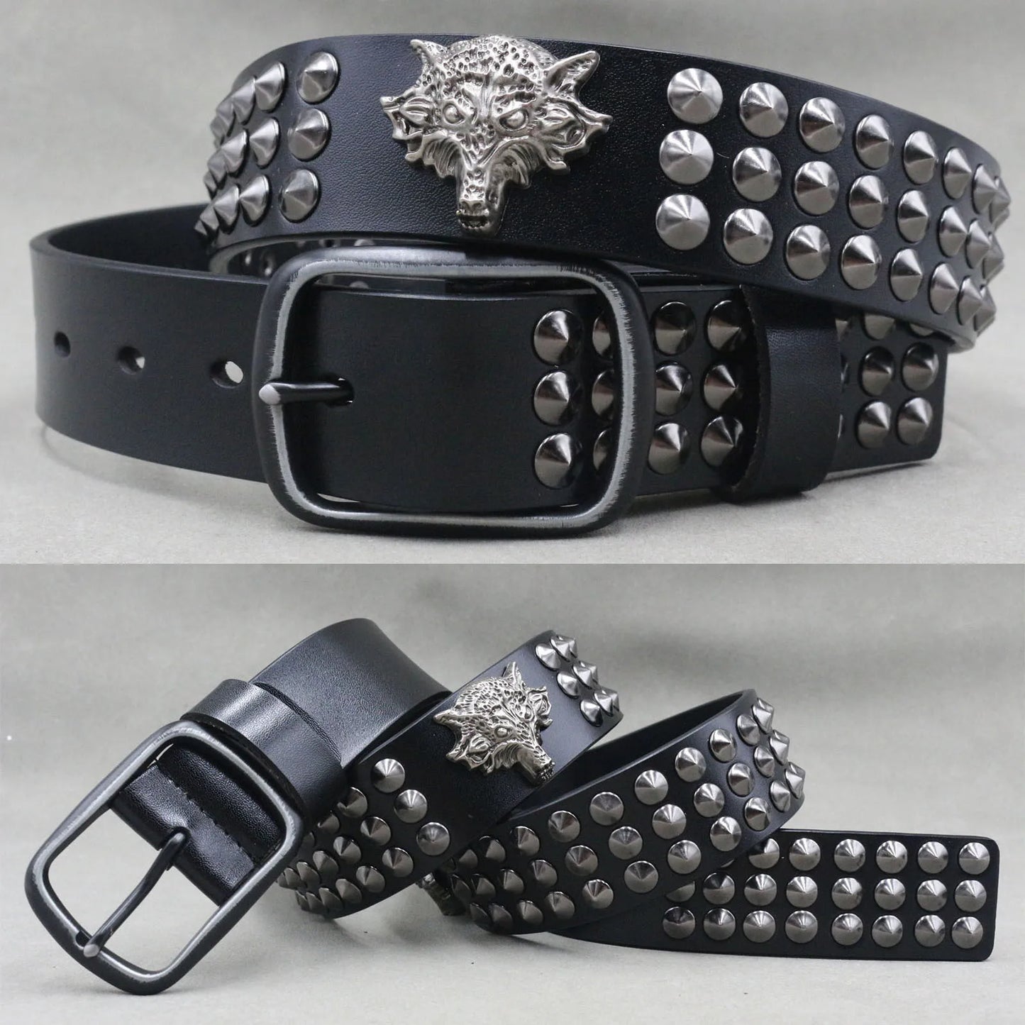 Metal Rivet Leather Belt