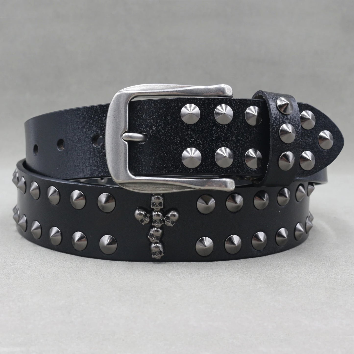 Metal Rivet Leather Belt