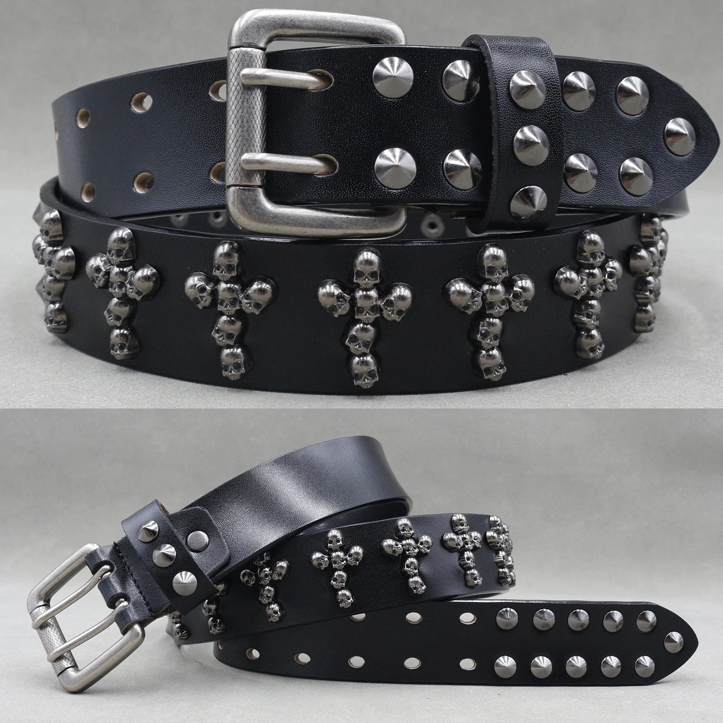 Metal Rivet Leather Belt
