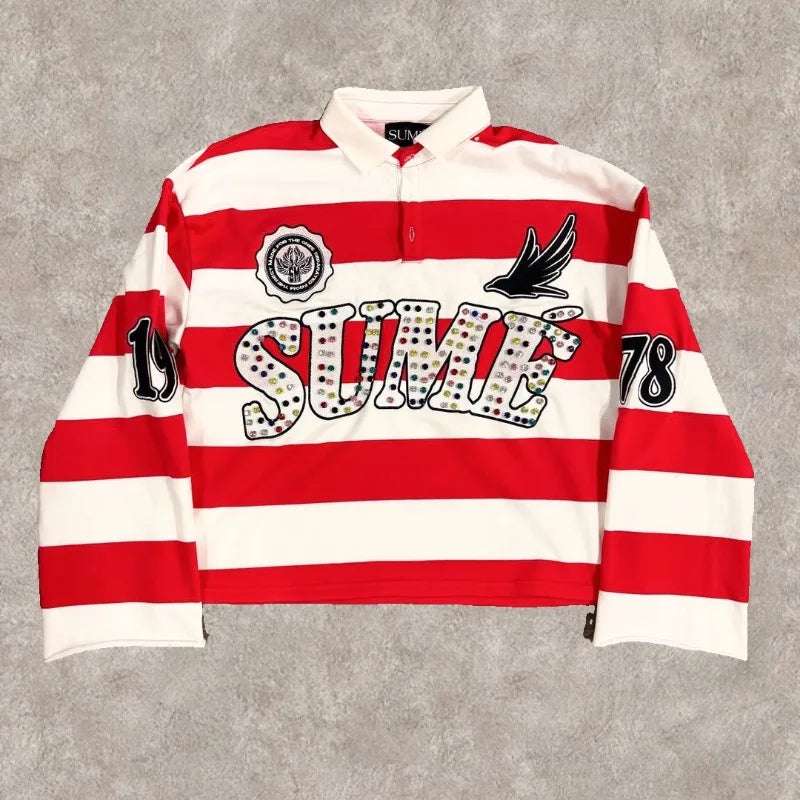 Long Sleeve Striped Polo Shirt