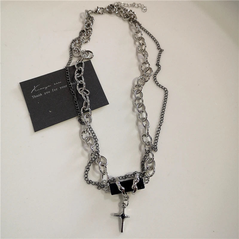 Black Cross Pendant Chain