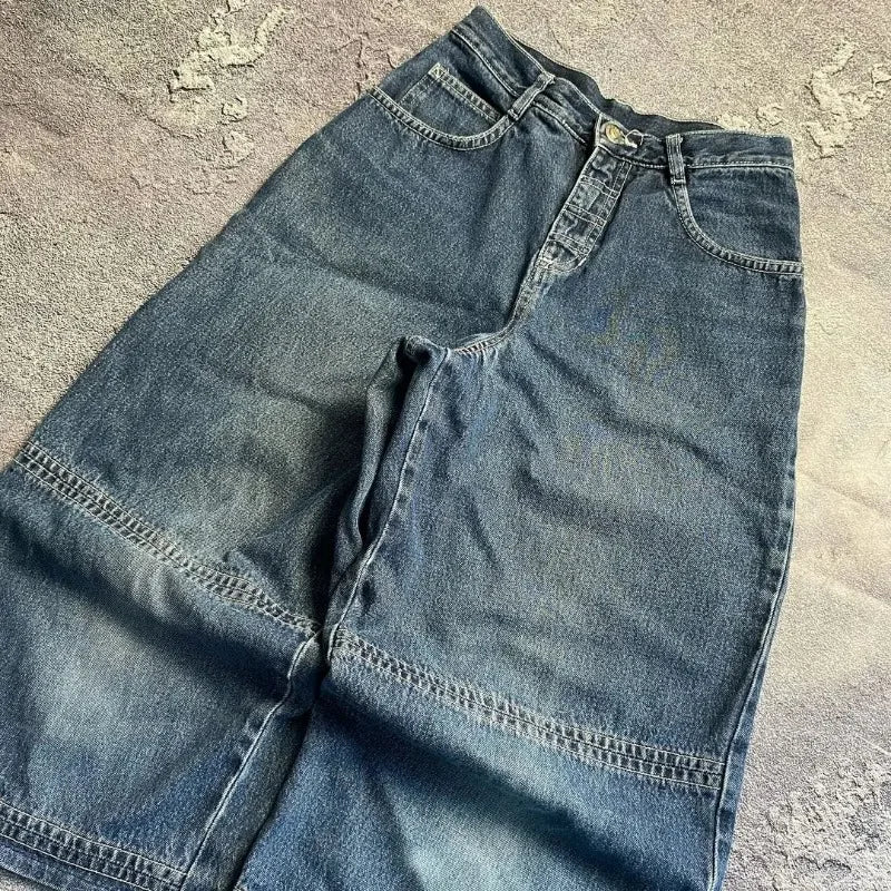 Embroidered Designed Baggy Jeans