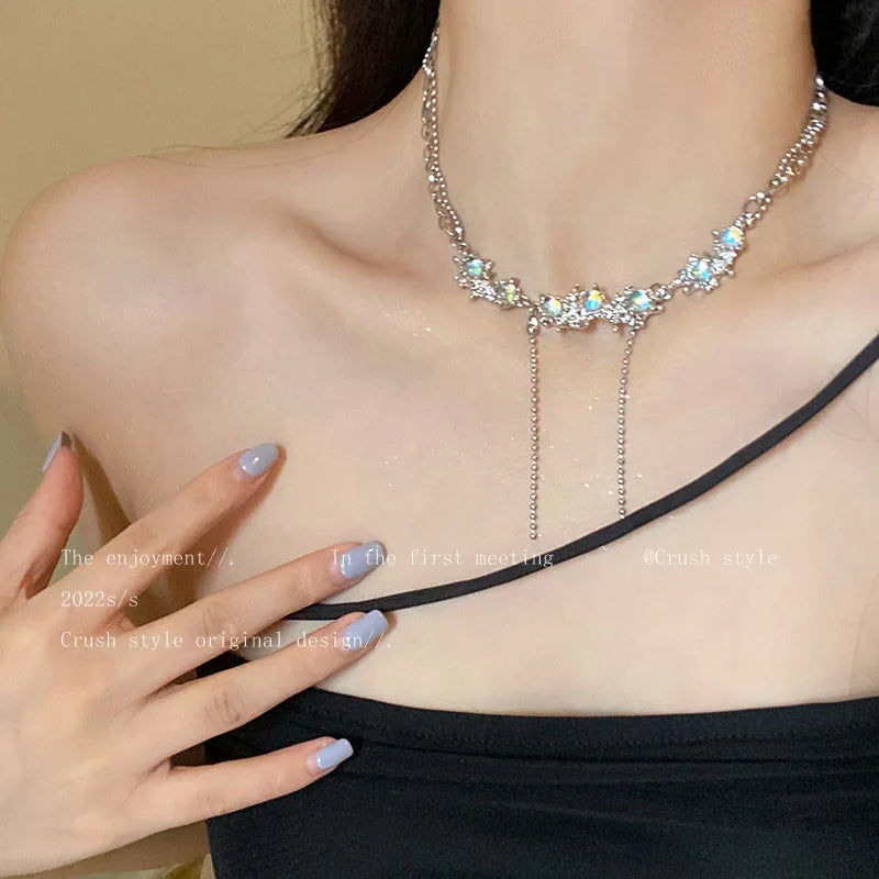 Shiny Star Chain Necklace Y2k