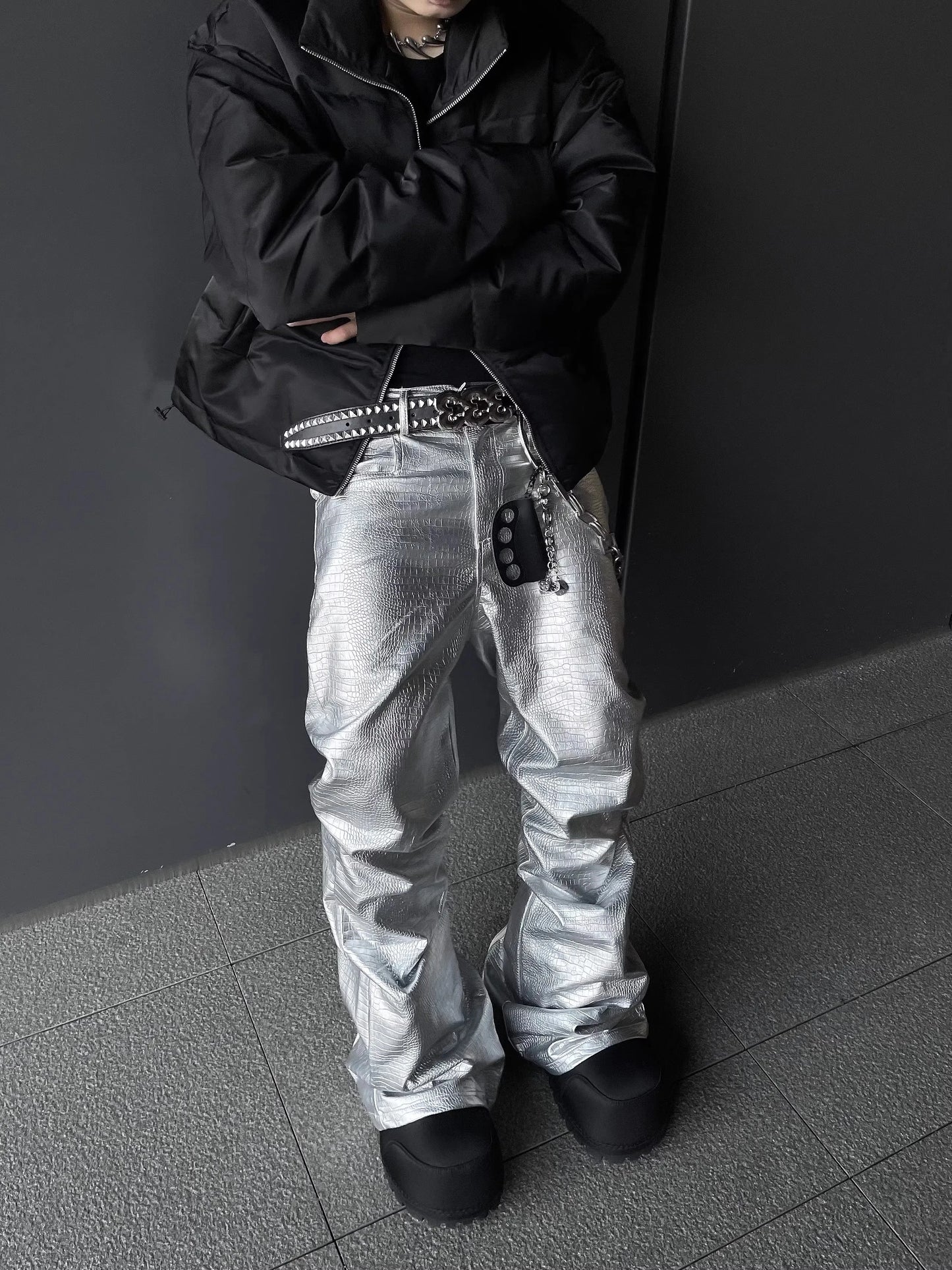 Flared Leather Pants
