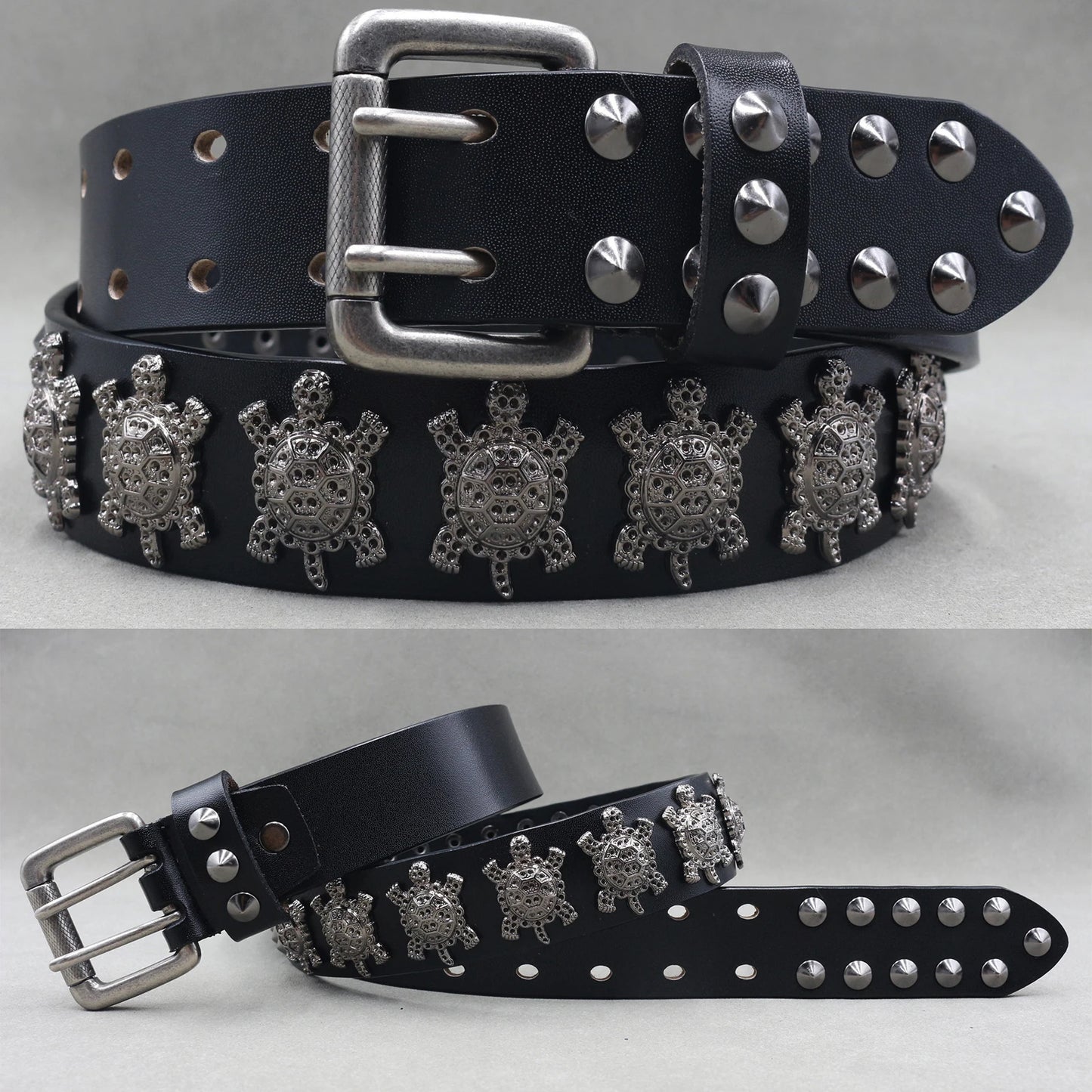 Metal Rivet Leather Belt