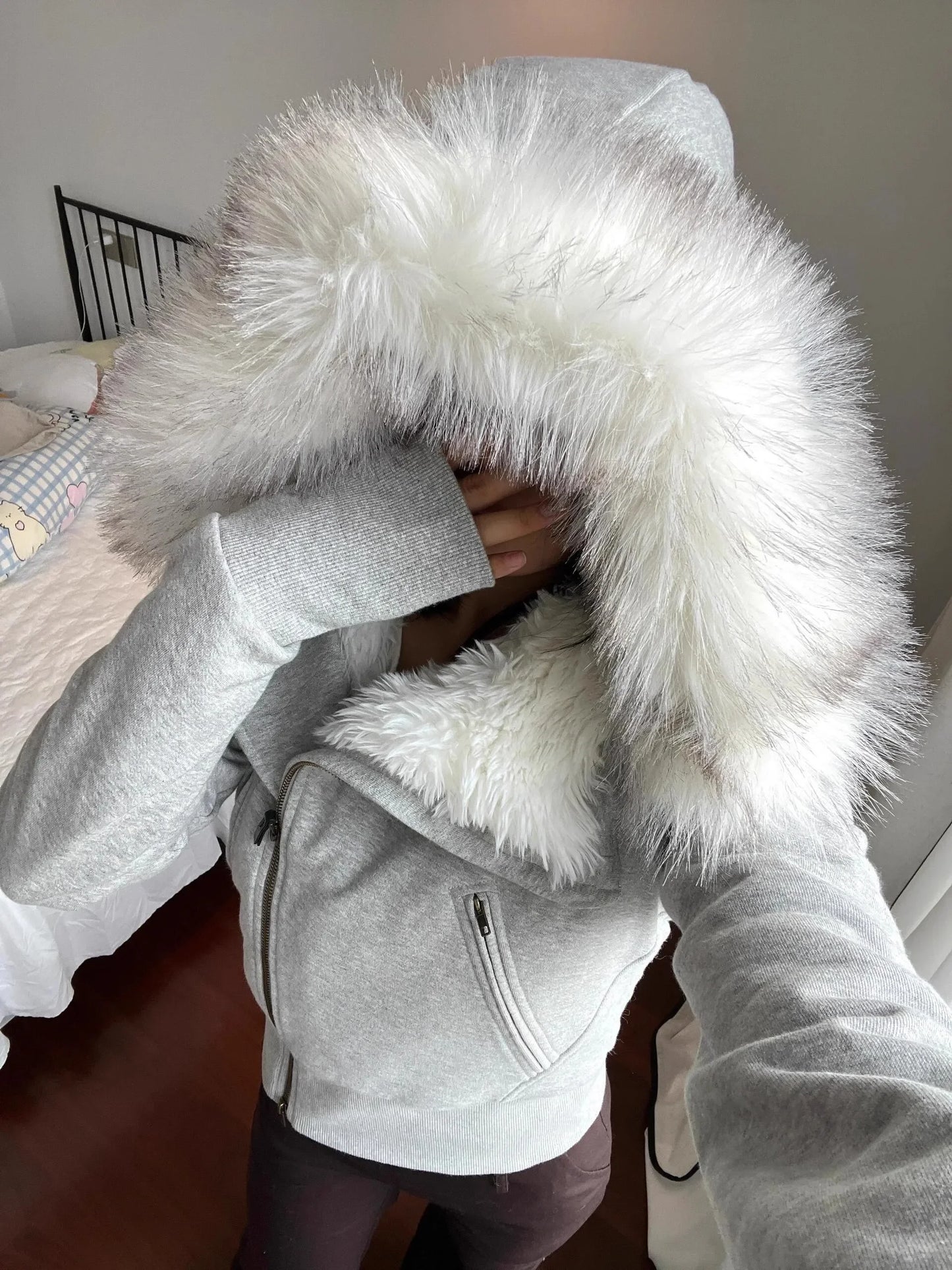 Fur Hooded Winter Zip-Up Sweaters