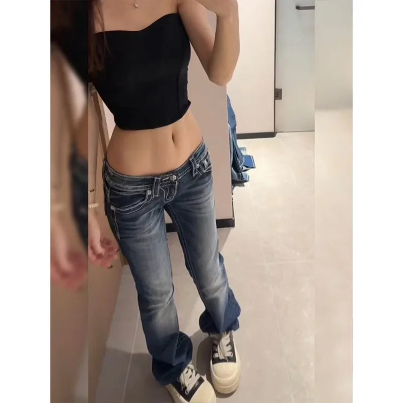 Gothic Embroidered Denim Pants