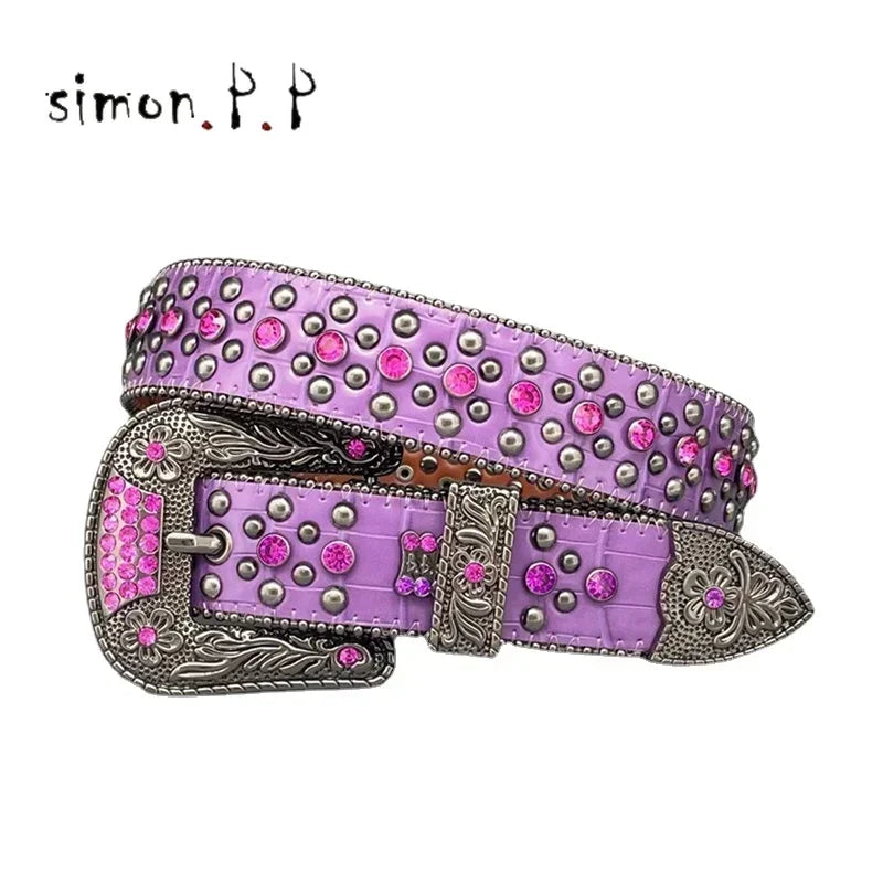 Punk Dark Western Rhinestones Belts