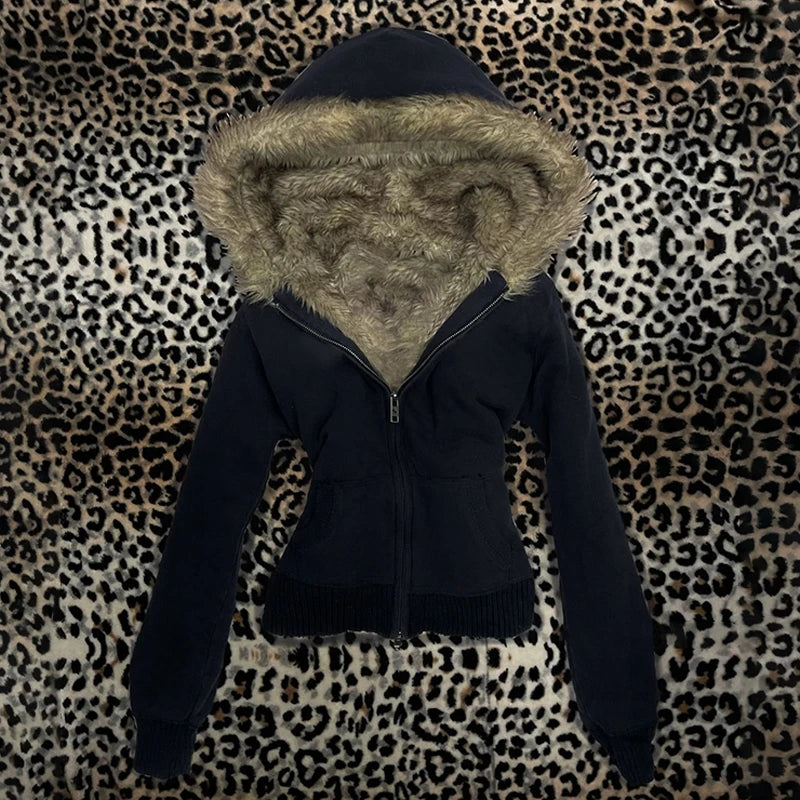 Faux Fur Interior Slim Waist Sweaters