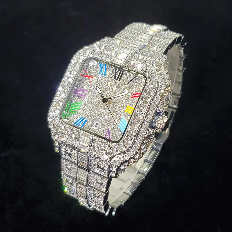 Rectangle Shaped Iced Out Watch