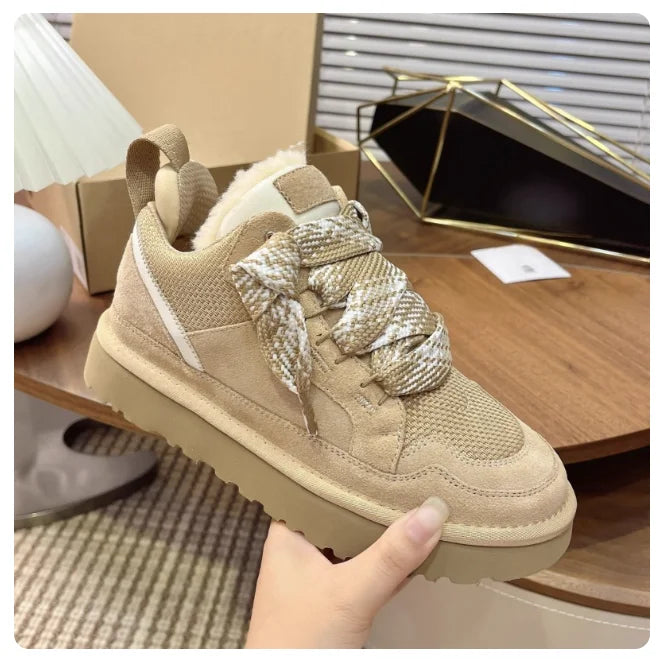 Fuzzy Lined Snow Sneakers Women