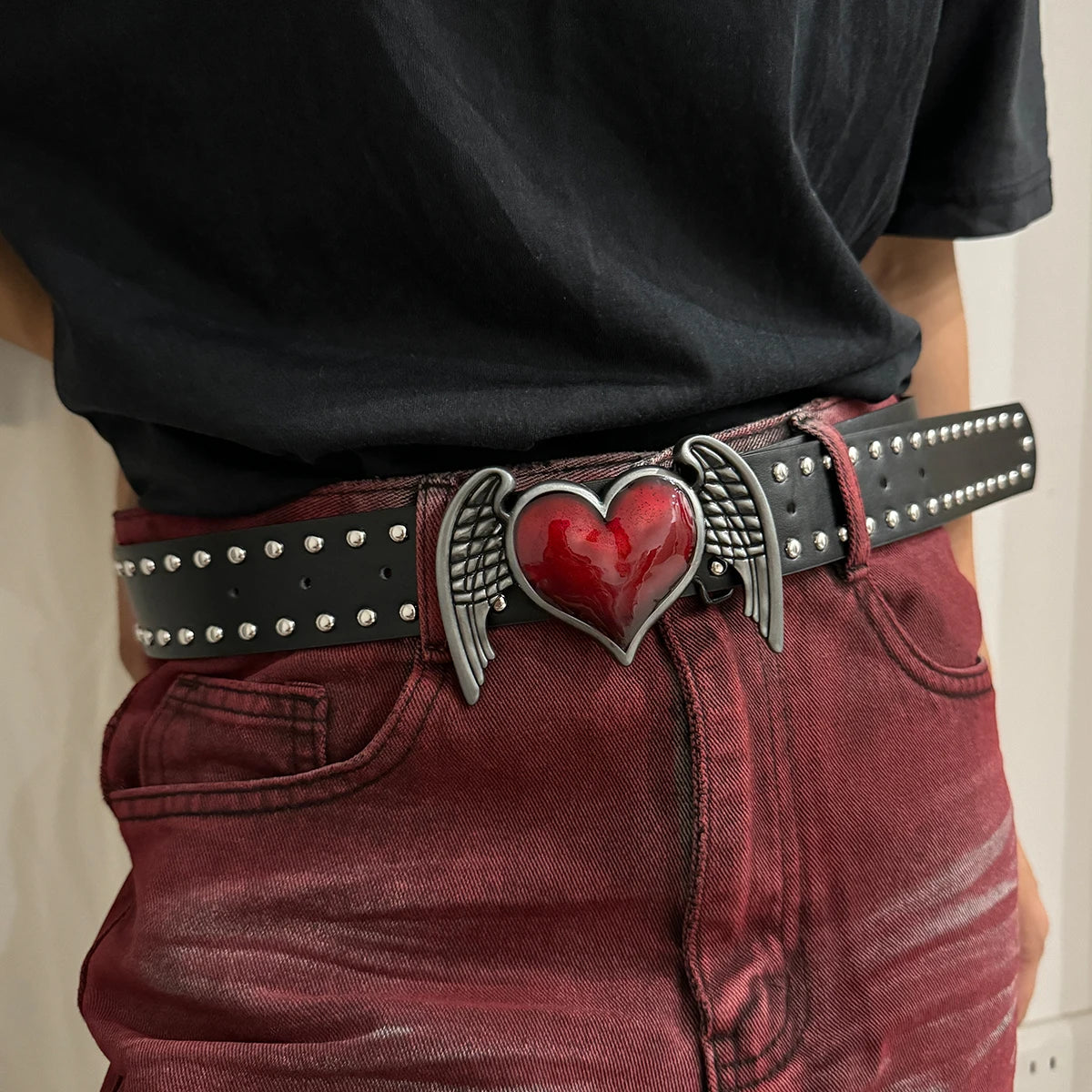 Red Heart Y2k Leather Belt