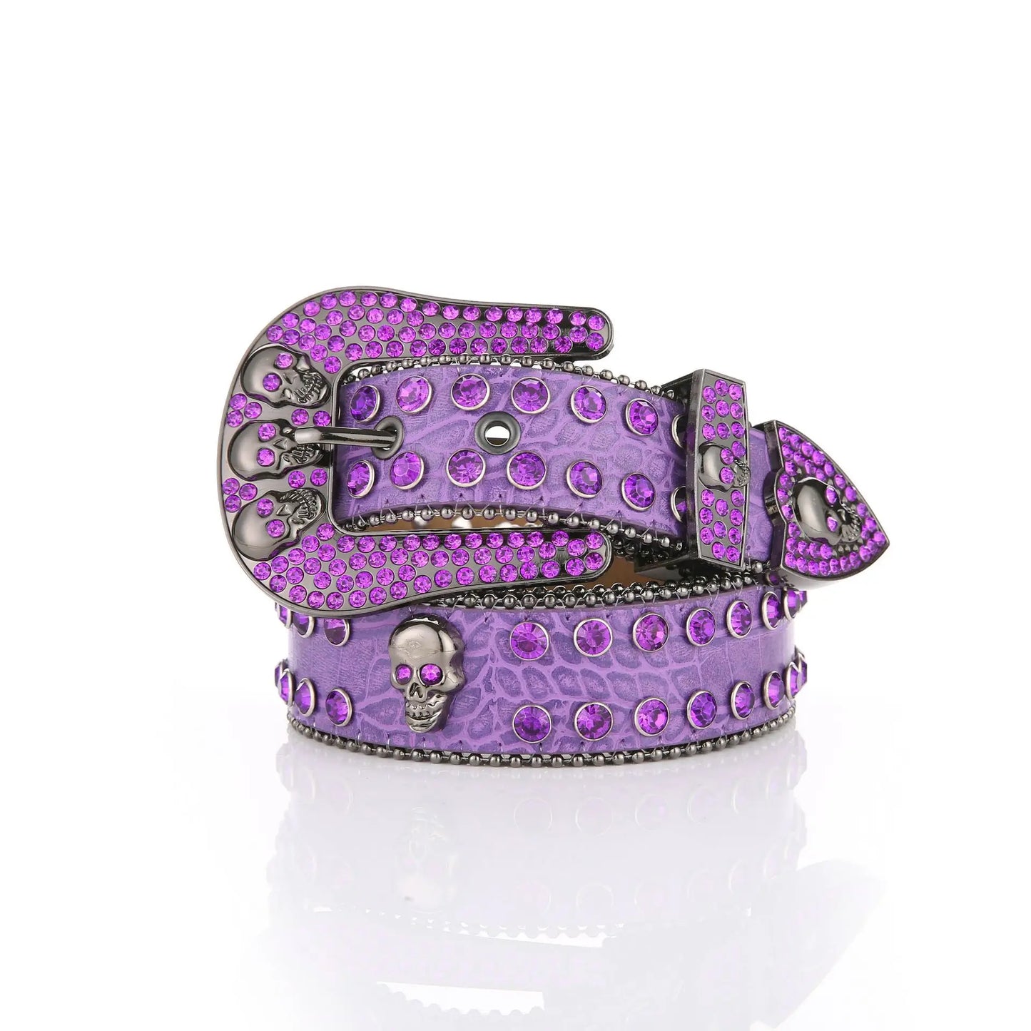 Rhinestone Skeleton Belts Unisex