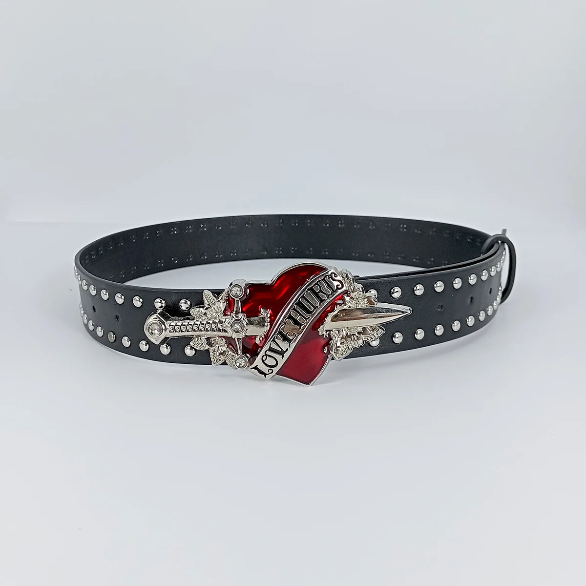Red Heart Y2k Leather Belt