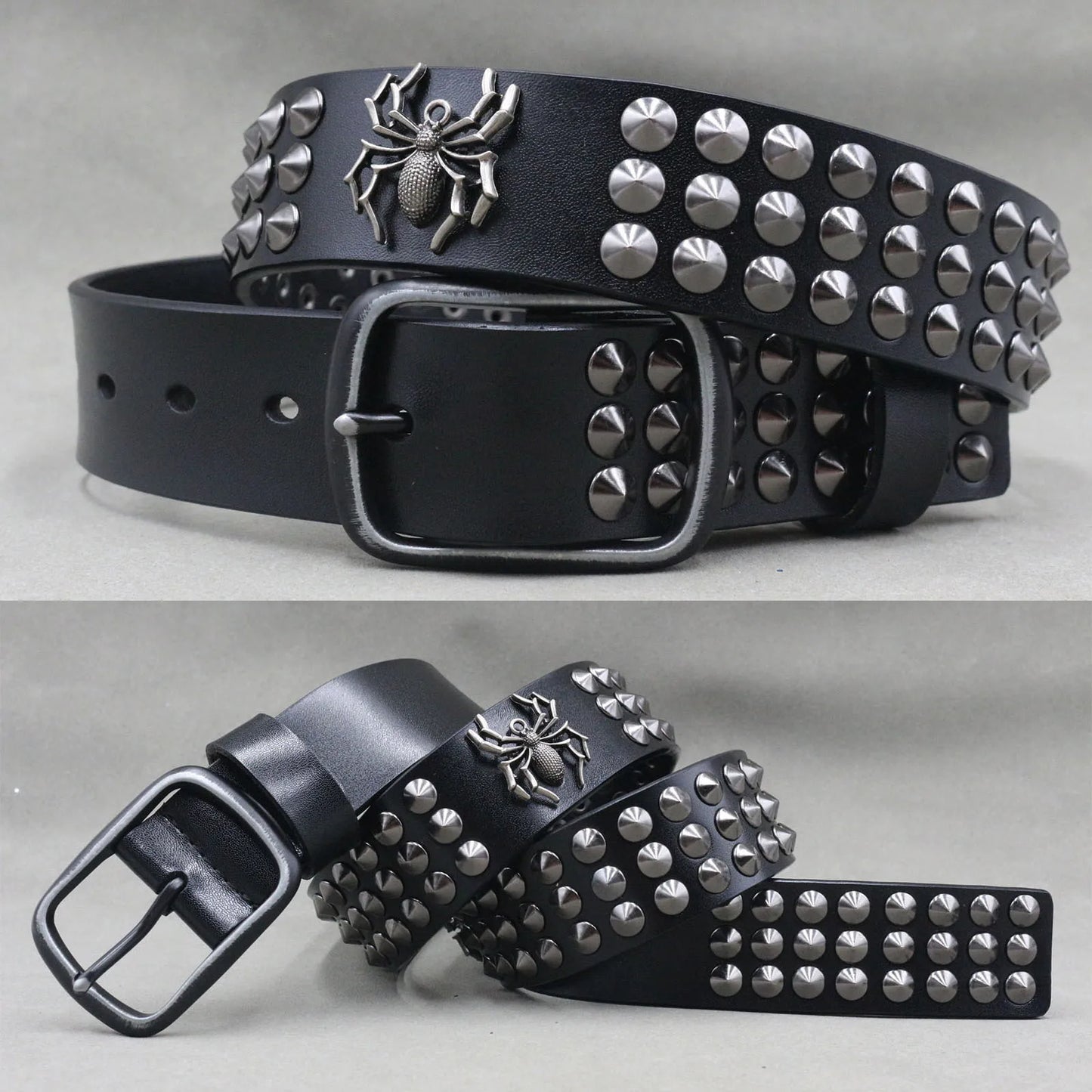Metal Rivet Leather Belt