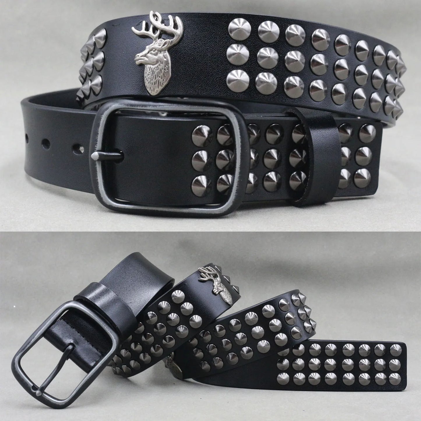 Metal Rivet Leather Belt