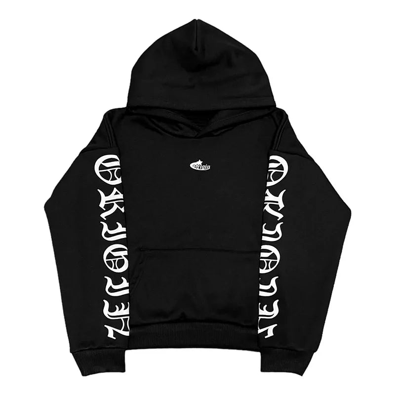Calligraphy Letter Embroidered Origin Hoodie Men Two Piece Set