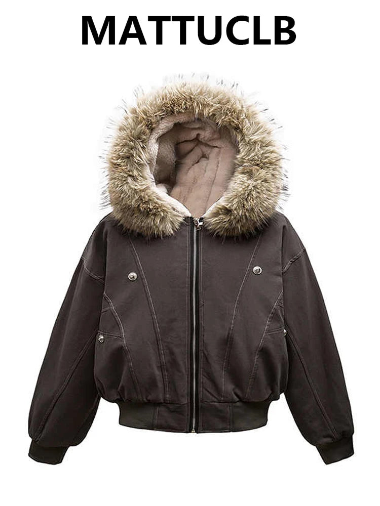 Faux Fur Hooded Winter Jacket