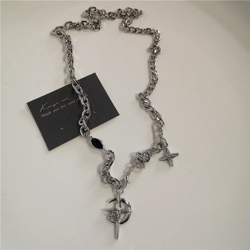 Black Cross Pendant Chain