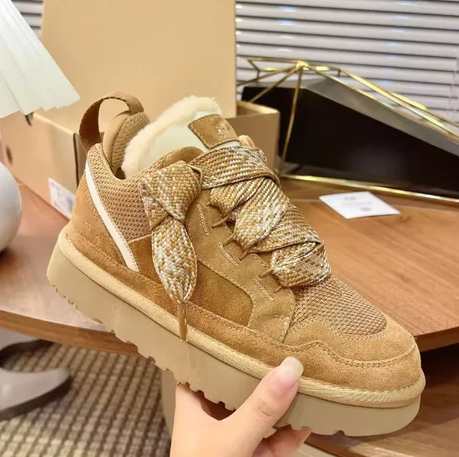 Fuzzy Lined Snow Sneakers Women
